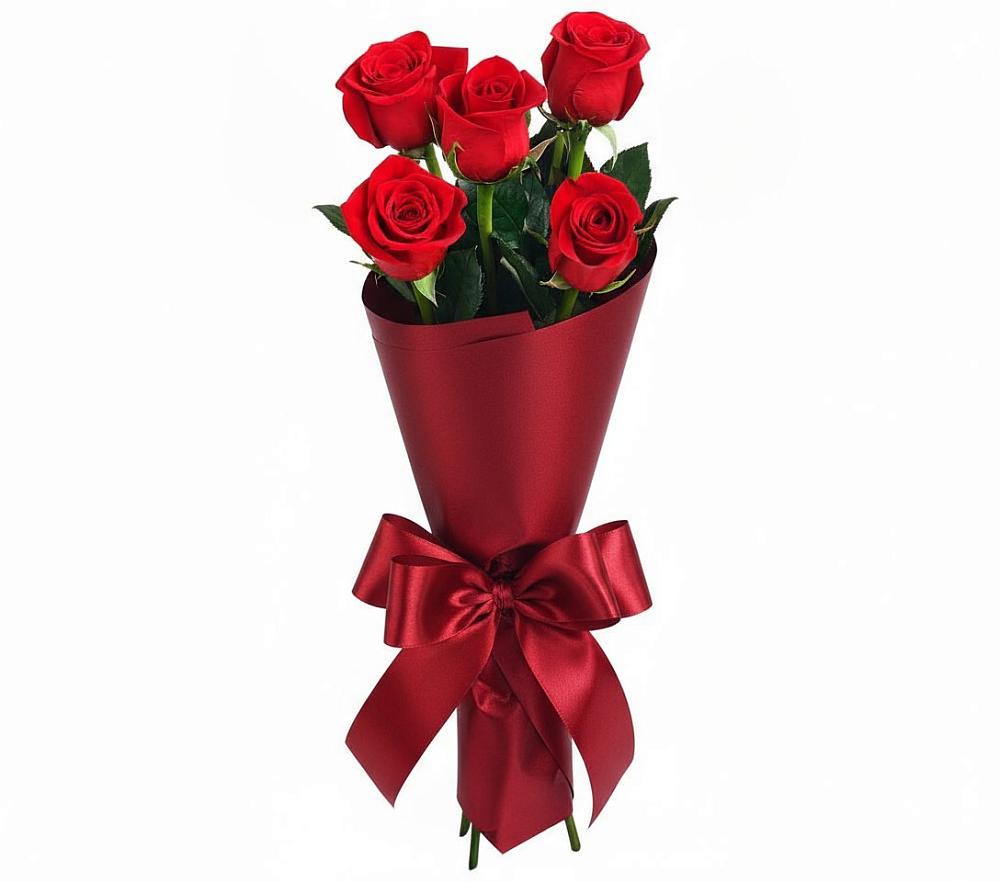 Букет 5 Красных роз Эдлесс Лав в Заветном Краснодарского края