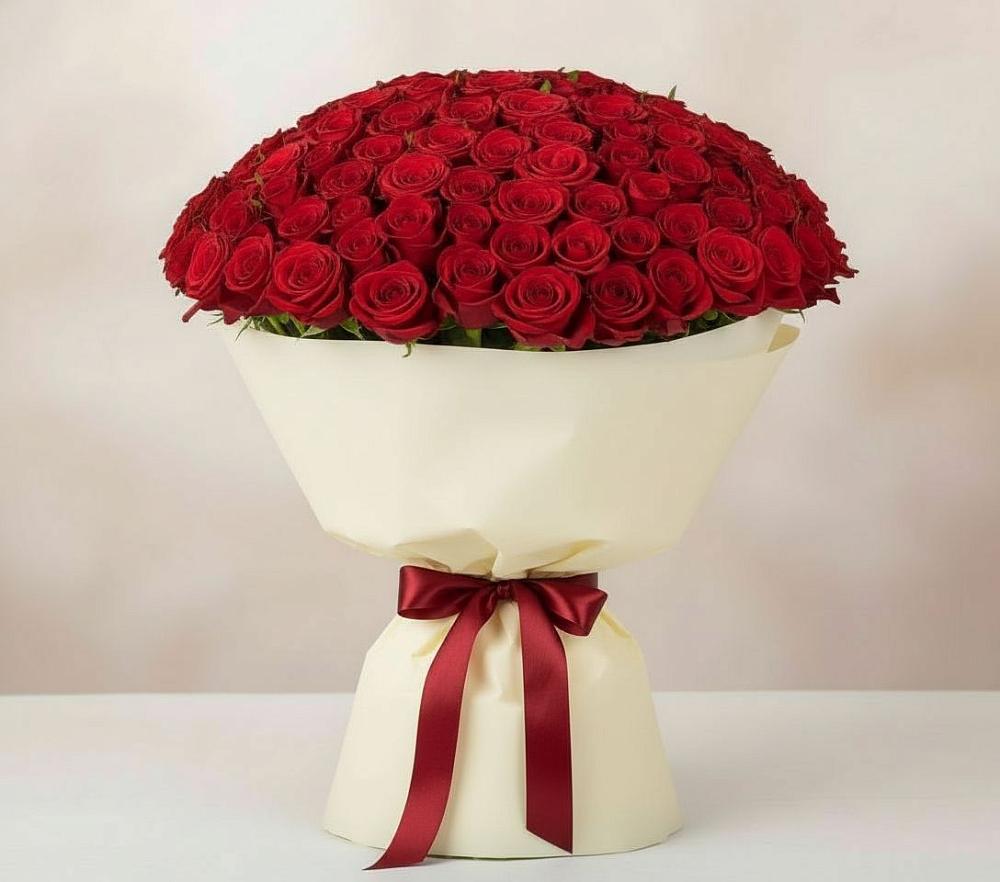 Букет 101 Красная роза Милано в Заветном Краснодарского края