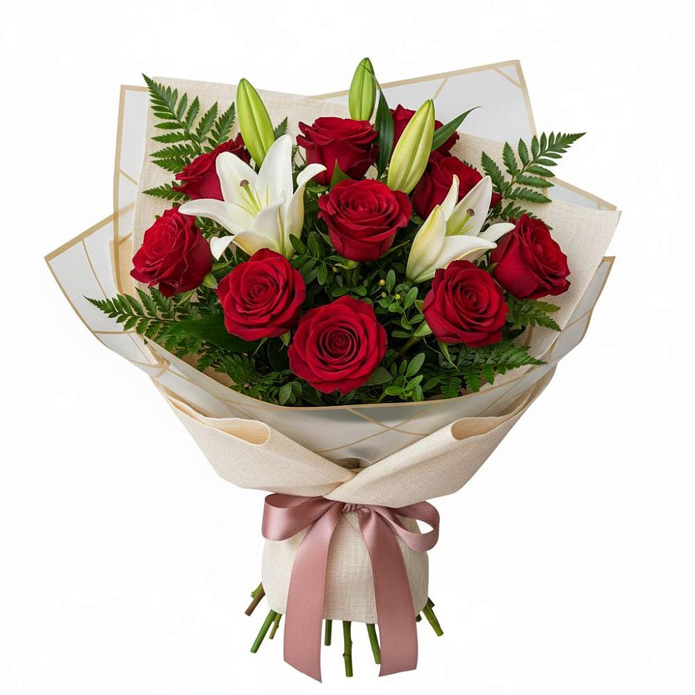 Букет цветов из: Лилии и Розы в Заветном Краснодарского края