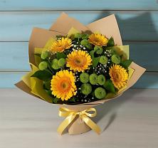 Букет цветов из:  Герберы и Хризантемы в Заветном Краснодарского края