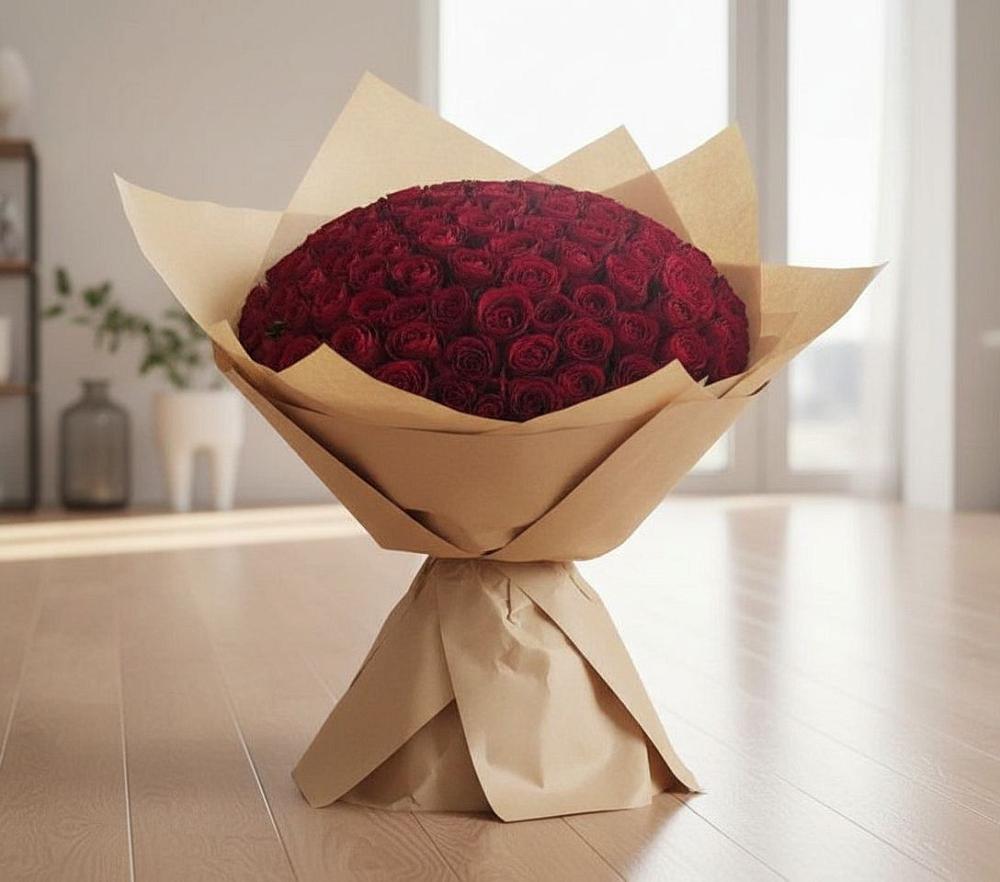 Букет 101 Красная роза в Заветном Краснодарского края