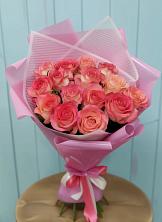Букет 15 Розовых роз Равель в Заветном Краснодарского края