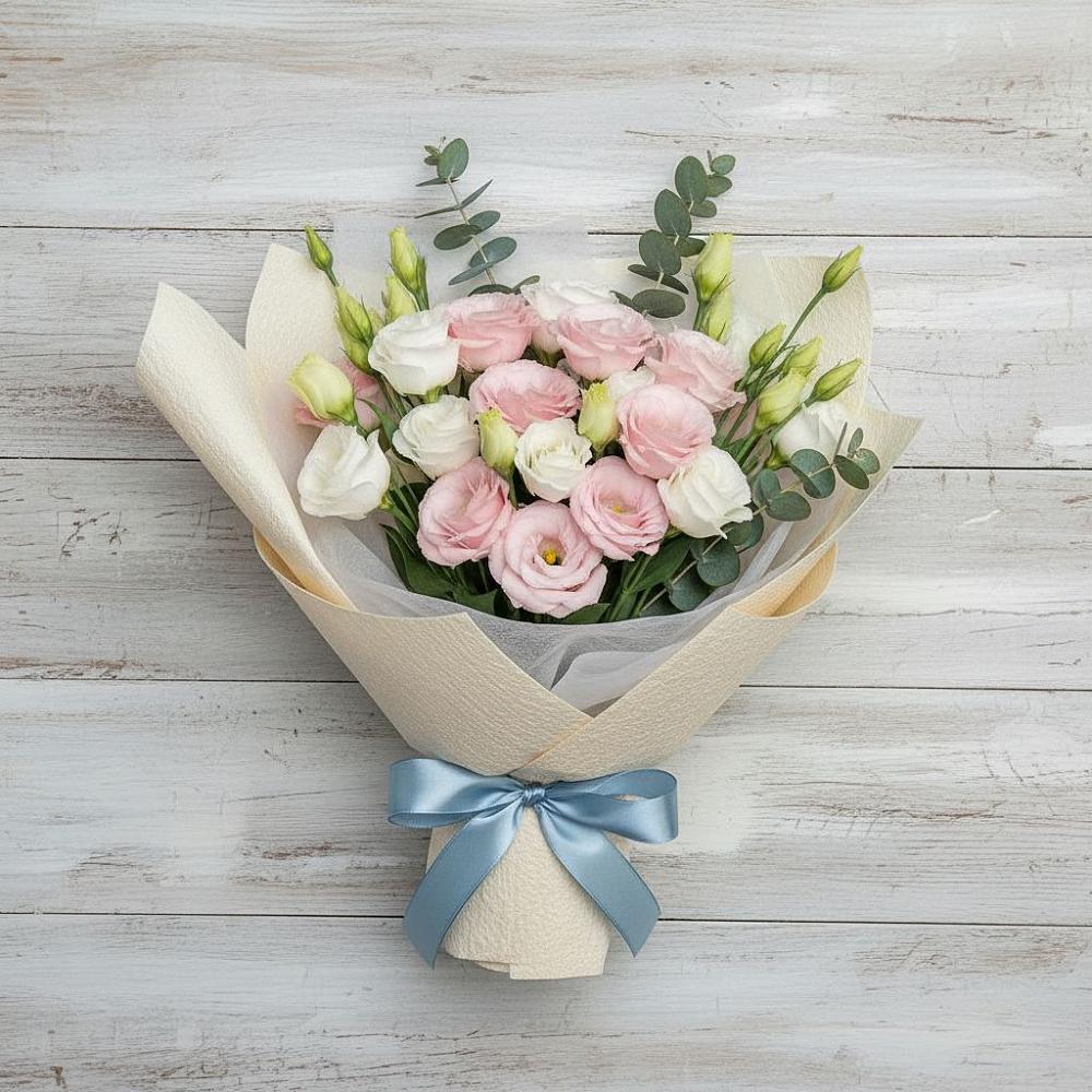 Букет цветов из: Лизиантусы в Заветном Краснодарского края